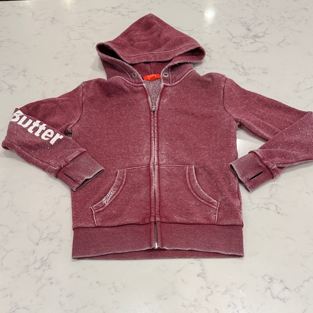 Butter size Small Kids Hoodie - Burgundy